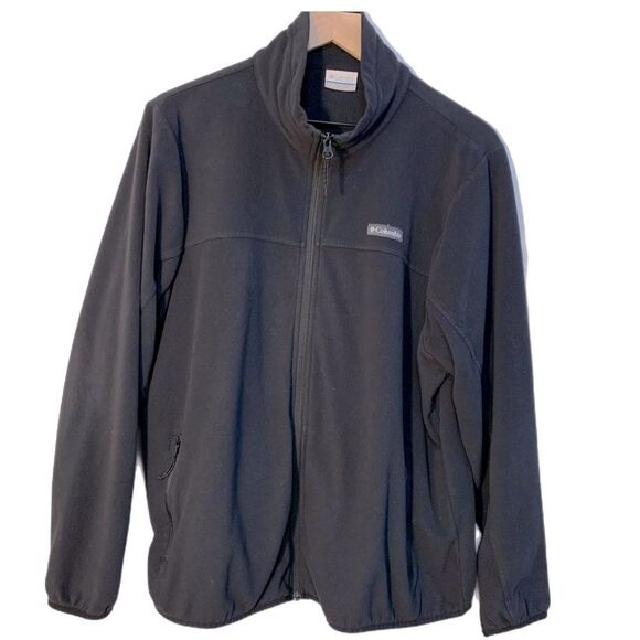 COLUMBIA Fleece Jacket Men’s 2X Black Full Zip, Zipper Pockets. - Picture 1 of 12